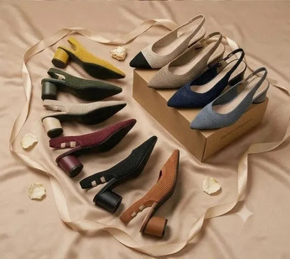 Chaussures à Talons Blocs et Bout Pointu
